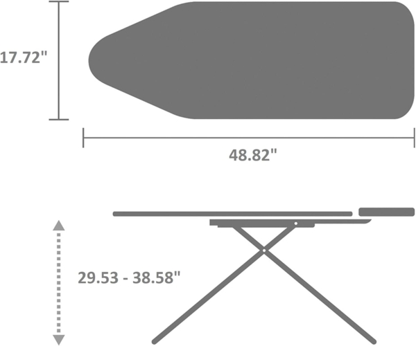 Brabantia Bügelbrett Bügeltisch C, 124 x 45 cm, Dst-Ablage Solide, Bügelfläche 124x45 cm, Fairtrade-zertifiziert Bild 7