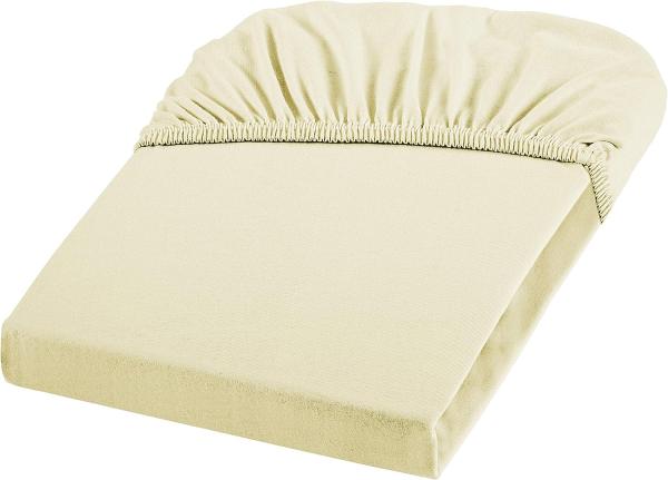 Fleuresse Fein-Jersey Spannbetttuch Bettlaken 180 x 200 cm - 200 x 200 cm Elastan 215 champagner