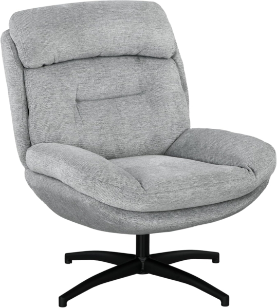 HOMCOM Relaxsessel Drehbar Loungesessel mit Wasserabweisend Chenille-Optik (Polsterstuhl, 1-St, Sessel), für Wohnzimmer, Grau