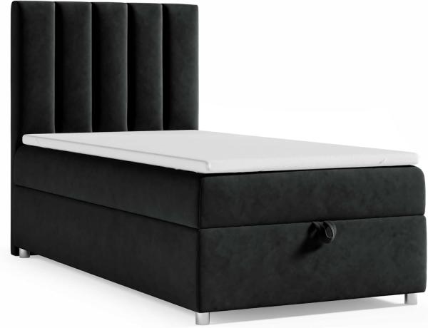 Best for Home Boxspringbett K10 SINGLE mit Bettkasten (Schwarz 80x200)