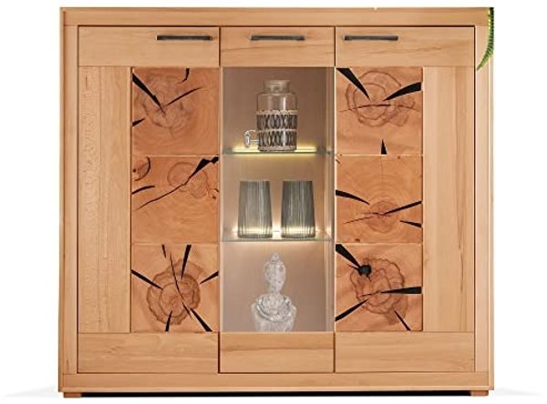 Highboard >WZ-0315< (BxHxT: 150x135x40 cm) in braun - 150x135x40 (BxHxT)