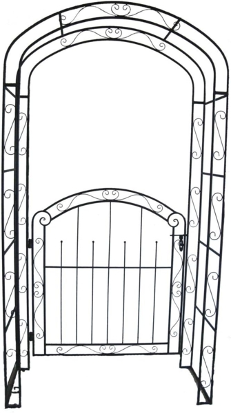 Pforte Gartenpforte Gartentor Metalltor Tor Eingang mit Rosenbogen Rankhilfe