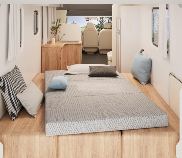 EGO Home Klappmatratze 65x196 cm, Faltmatratze Höhe 10 cm, Faltbare Matratze Härtegrade H3, Reisematratze 3-Teilige Visco Schaumstoff, Gästematratze Klappbar für Reisen, Camping, Boden, Gästebet Bild 6