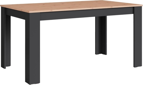byLIVING Esstisch NORI/Moderner Küchentisch in Eiche-Optik/Untergestell Melamin anthrazit/Großer Tisch / 160x90, H 75 cm