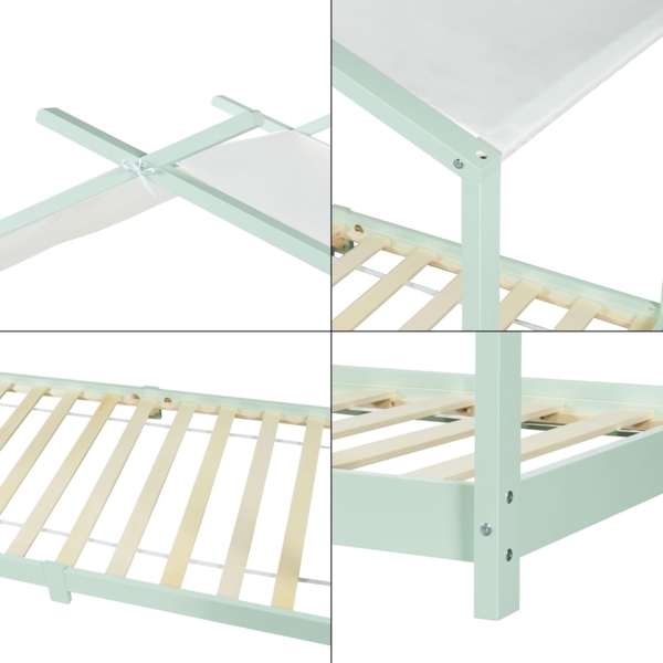 Kinderbett Brome mit Matratze 90x200 cm Mintgrün [en. casa] Bild 6