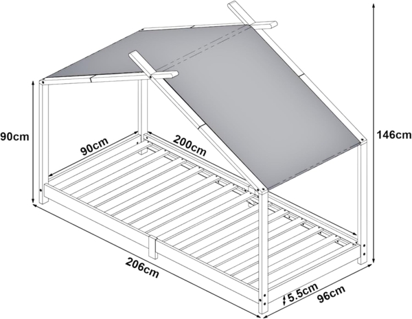 Kinderbett Brome mit Matratze 90x200 cm Mintgrün [en. casa] Bild 3
