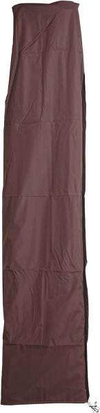 Schutzhülle HWC für Ampelschirm bis 4,3 m (3x3 m), Abdeckhülle Cover mit Reißverschluss ~ braun