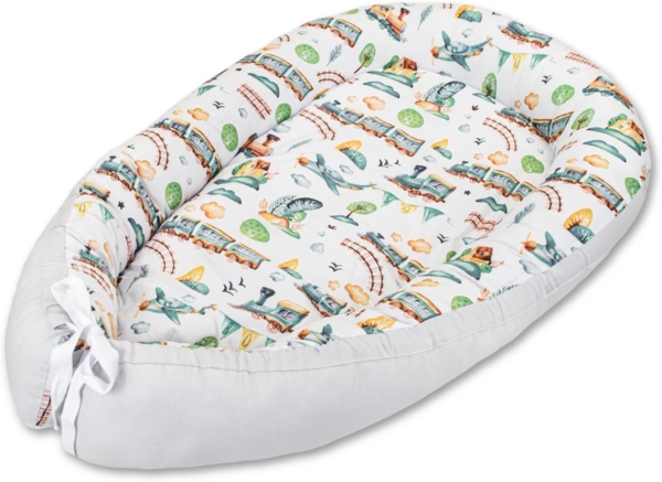 LULANDO Babynest, multifunktionales Kuschelnest für Babys und Säuglinge, Standard 100 von Oeko-Tex, Nestchen, Reisebett, 100% Baumwolle, antiallergisch, hergestellt in der EU