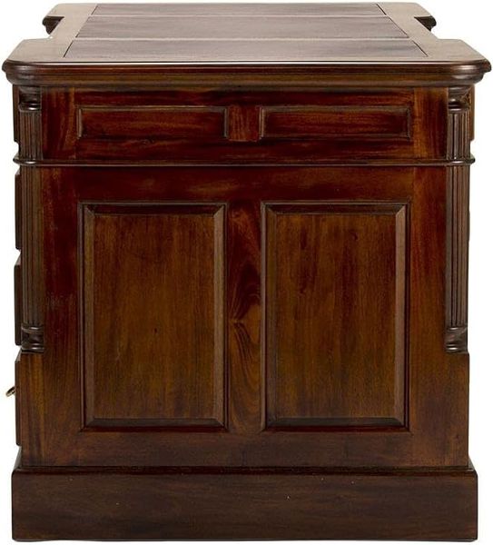 Schreibtisch Cambridge Massivholz 160x80 cm braun mit Ledereinlage Kolonialstil Partnerdesk Bürotisch Cheftisch Computertisch für Herrenzimmer Bild 8