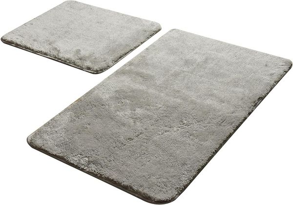 Badteppich Set 2-teilig grau