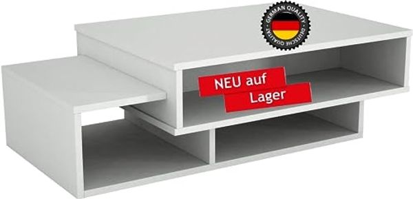 'Tab' Couchtisch, Weiß/Weiß, 32 x 60 x 105 cm