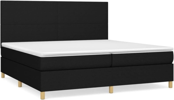 vidaXL Boxspringbett mit Matratze Schwarz 200x200 cm Stoff, Härtegrad: H2 [3142203] Bild 3