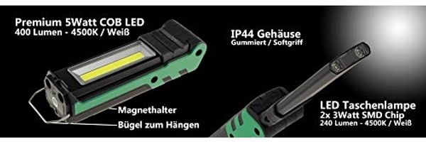 LED Werkstattleuchte Akkuleuchte IP44 5Watt 400 Lumen Faltbar Bild 6