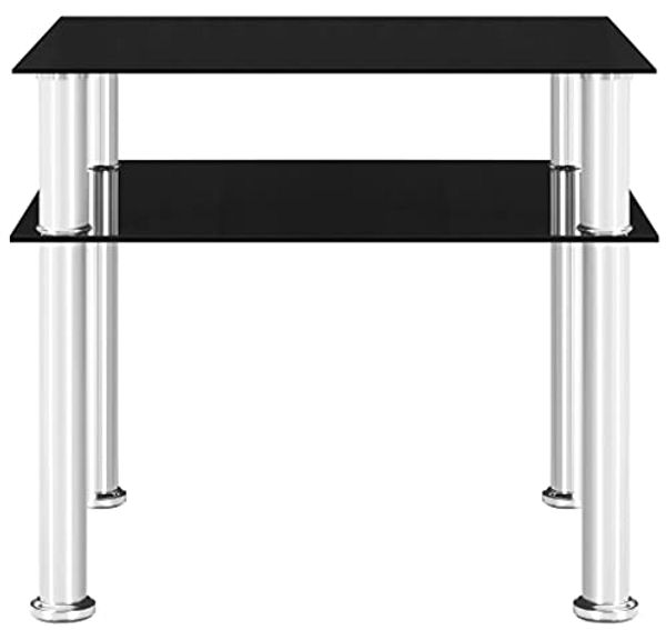 vidaXL Beistelltisch Schwarz 45x50x45 cm Hartglas 249530 Bild 5