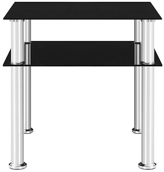 vidaXL Beistelltisch Schwarz 45x50x45 cm Hartglas 249530 Bild 6