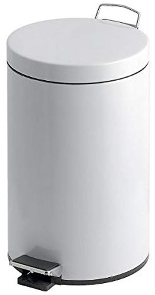 Pedalabfalleimer V-Form weiß Stahl 20 l - (2 Stk.)
