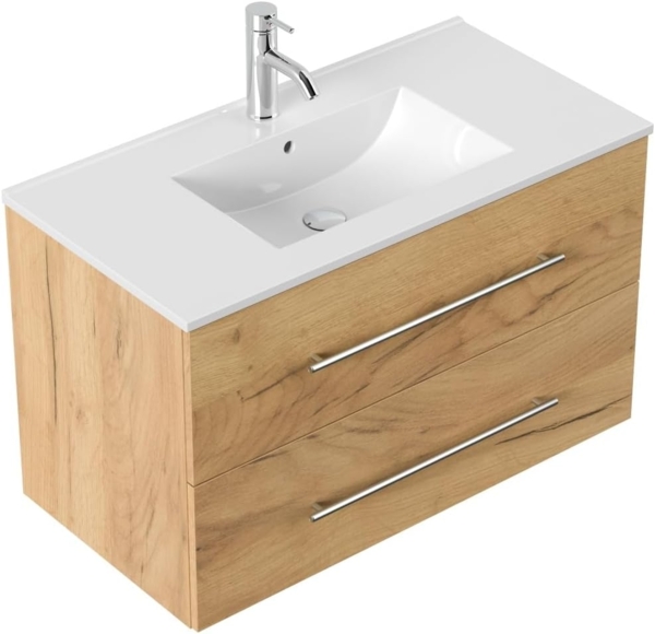 Badmöbel Firenze 90 SoftClose eiche gold : Eiche Gold