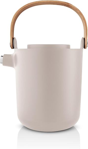 Eva Solo Tee-Thermokanne Nordic Kitchen, Isolierkanne, Edelstahl, Kunststoff, Sand, 1 L, 520440