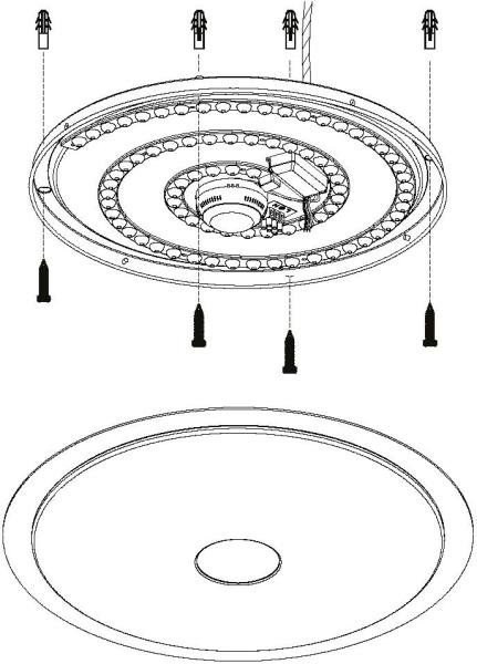 Eglo 98219 LED Deckenleuchte MORATICA-A weiß, transparent weiß, silber Ø57cm H:7,5cm