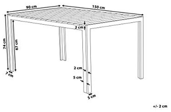 Gartentisch Kunststoff Grau COMO Bild 3