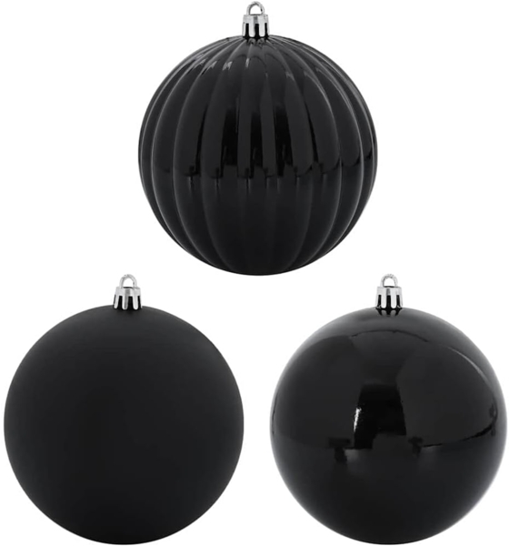 vidaXL Weihnachtskugel-Set 4 pcs Schwarz Kunststoff 42018859