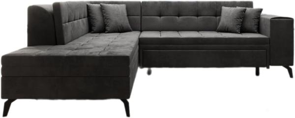 Designer Sofa Lania mit Schlaffunktion Samt Anthrazit Links