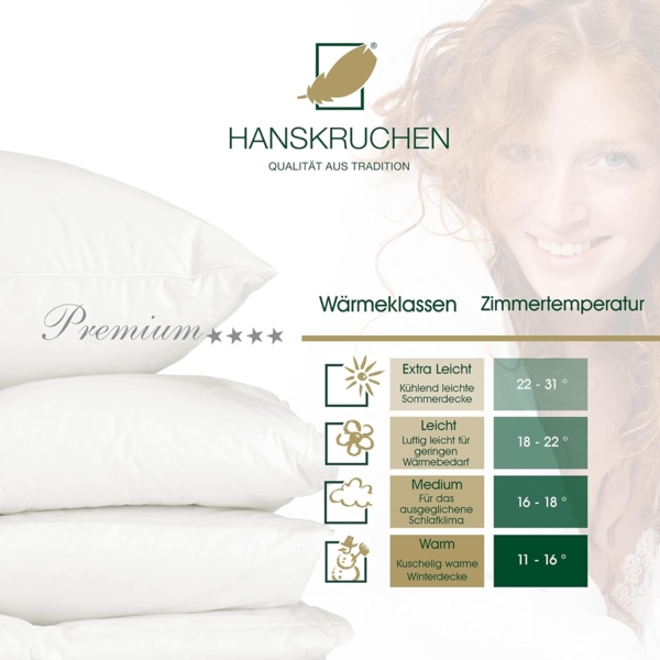 HANSKRUCHEN Daunenbettdecke Premium, Füllung: 100% Daunen, Bezug: 100% Baumwolle, allergikerfreundlich Bild 4