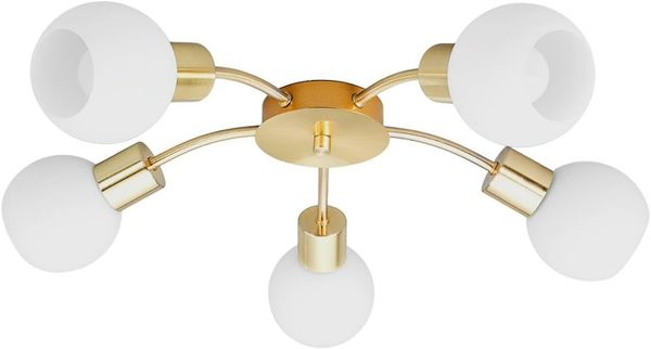 Lindby Deckenleuchten Elaina, Metall, Gold / Messing IP20, 5 x 4,5 W LED