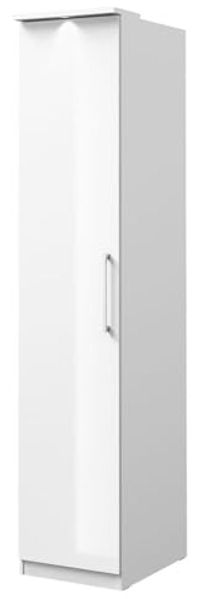 Stauraumschrank ""Optima"" Kleiderschrank 45 cm weiß Hochglanz 1-Türig