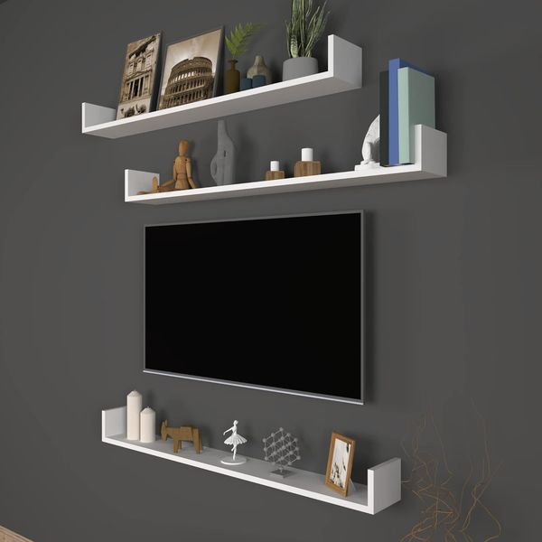 Wandregal Höganäs 3-tlg. 120x15x12cm Weiß [en. casa]