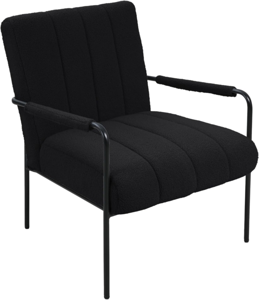 SVITA Loungesessel KYLE, Loungestuhl, Teddy-Boucle, Schwarz