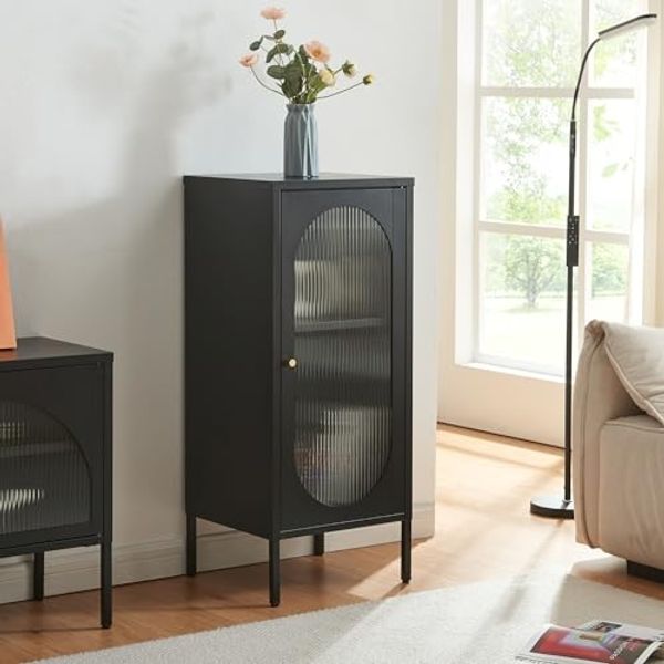 Beistellschrank Karlskrona 102x43x40 cm Schwarz, matt [en. casa]