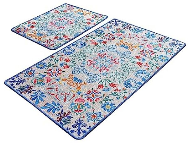 Badteppich Set 2-teilig Mosaik Farbe