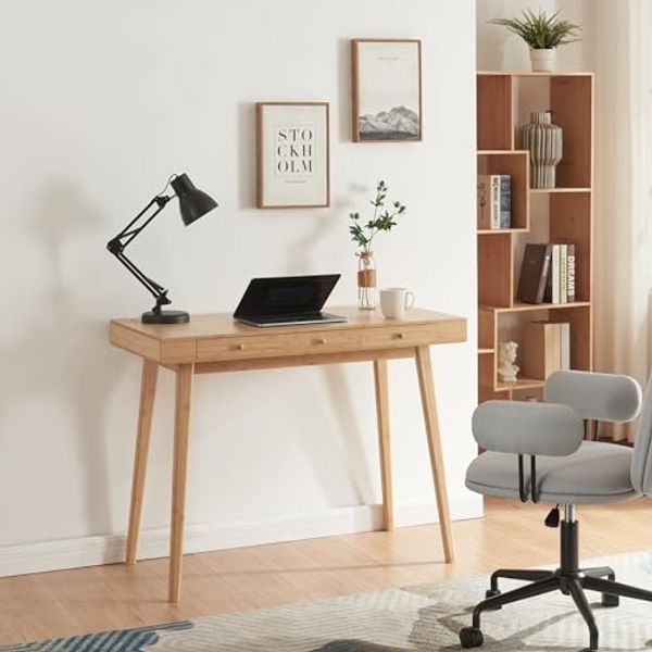 Schreibtisch Hässleholm Bambus 100x50x75cm Natur [en. casa]