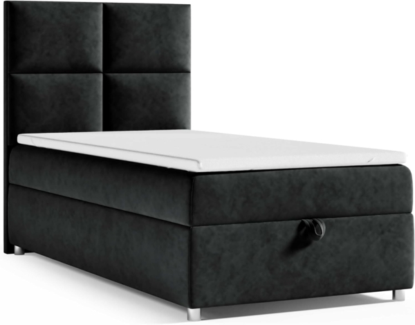 Best for Home Boxspringbett K2 SINGLE mit Bettkasten (Schwarz 100x200)