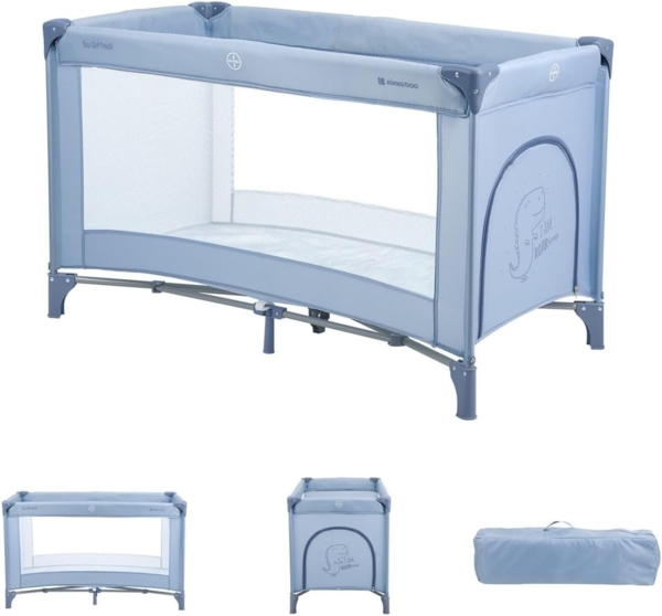 Kikkaboo Reisebett so gifted eine Ebene, weiche Matratzenauflage, Seiteneingang blau p