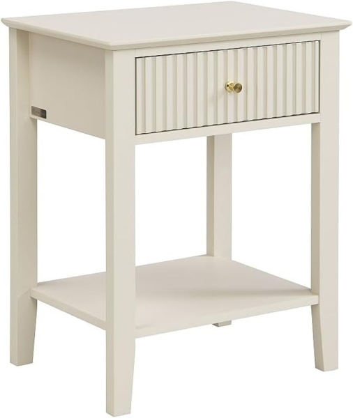 Vente-unique - Nachttisch 1 Schublade & 1 Ablage – MDF – Beige – NIRIVA