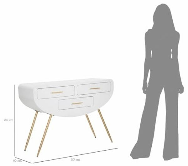 Dmora Konsole Spirit 110 x 40 x 80 cm Weiß, 20 kg Tragkraft Bild 2