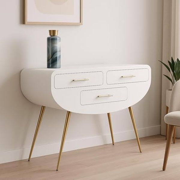 Dmora Konsole Spirit 110 x 40 x 80 cm Weiß, 20 kg Tragkraft