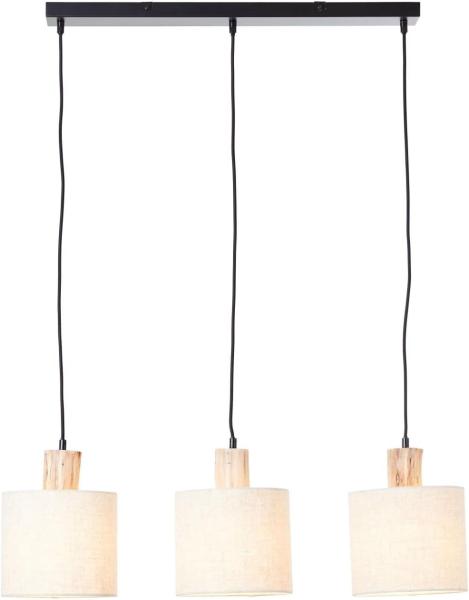 Brilliant Leuchten 99538-96 Pendelleuchte Pia 3-flammig schwarz natur E27