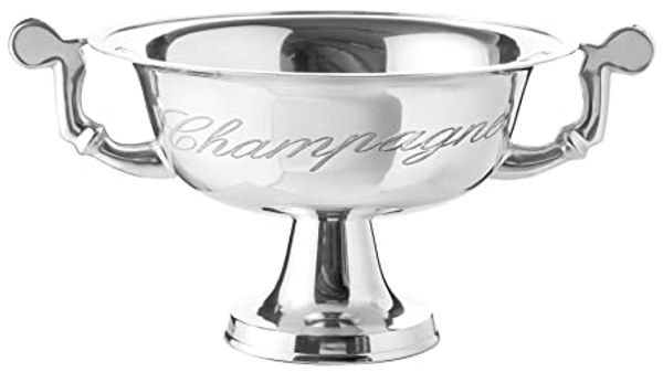 riess-ambiente Sektkühler CHAMPAGNE 65cm silber · Flaschenkühler für Wein, Sekt & Champagner, Aluminium · Getränkekühler in Pokal-Form · mit Standfuß & Aufschrift