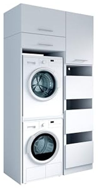 Laundreezy Mehrzweckschrank-Set Laundreezy, 4-tlg. Mehrzweckschrank-Set B/H/T 118/238/68 cm, (4-St), Breite 118 cm, Soft-Close-Funktion, höhenverstellbare Füße