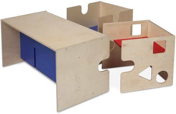 Babybay 'Babycube' Sitzbank Tisch natur lackiert Bild 2