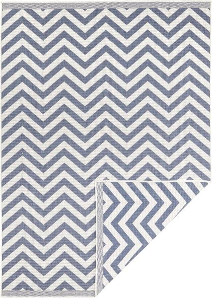 In- & Outdoor Wendeteppich Palma Blau Creme - 200x290x0,5cm