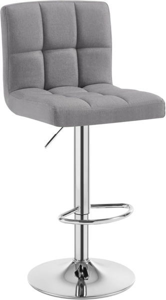 WOLTU® 1 x Barhocker Barstuhl Tresenhocker Stuhl drehbar und höhenverstellbar Tresen Hocker Leinen Hellgrau