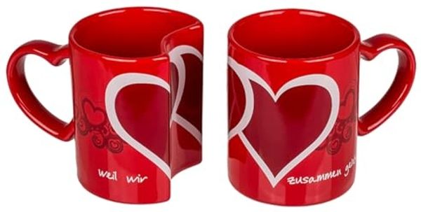 Out of the Blue Tasse Doppeltasse Herz Weil wir zusammen gehören
