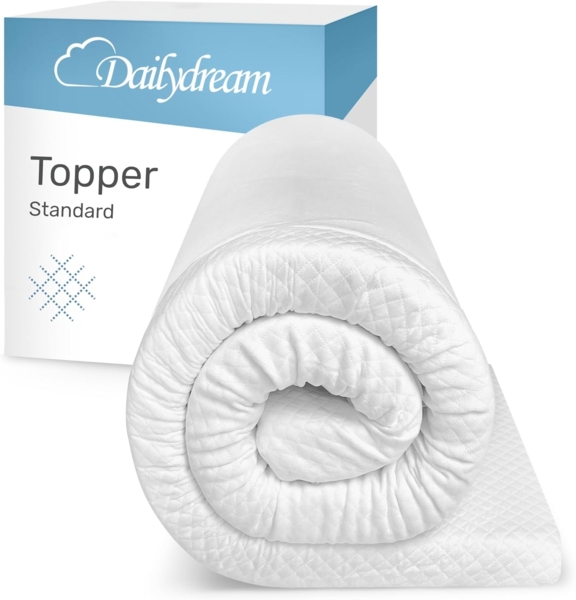 Dailydream viscoelastischer Matratzentopper Model S mit Memory Foam Effekt, 140x200x3,5cm, Edition "Standard"