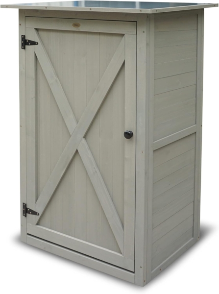 HABAU Gartenschrank "Benno" aus Holz, Grau, 76 x 56 x 117 cm Bild 4