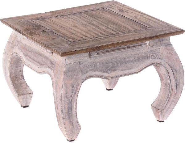 DESIGN DELIGHTS Couchtisch OPIUMTISCH "EAST 50", 50x50x35cm, Altholz massiv, Beistelltisch, Fa