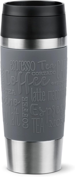 EMSA Thermobecher Travel Mug Classic, Pfeffergrau, 0.36 l